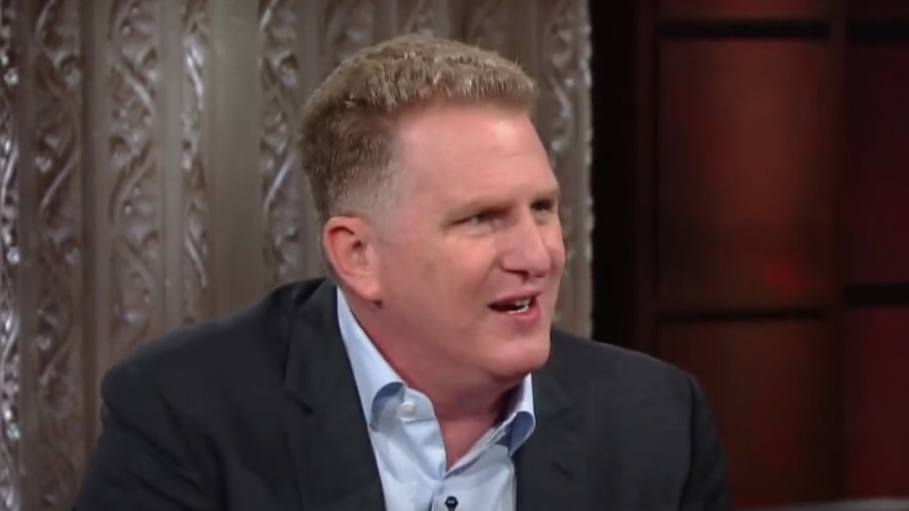 Michael Rapaport talking during an appearance on Stephen Colbert.