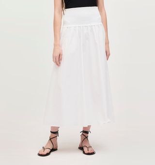 The Delphine Nap Skirt - White Cotton