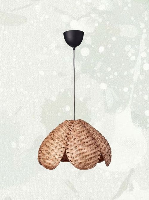 Sandkorn / Havsdjup Pendant Lamp - Handmade Rattan / Black