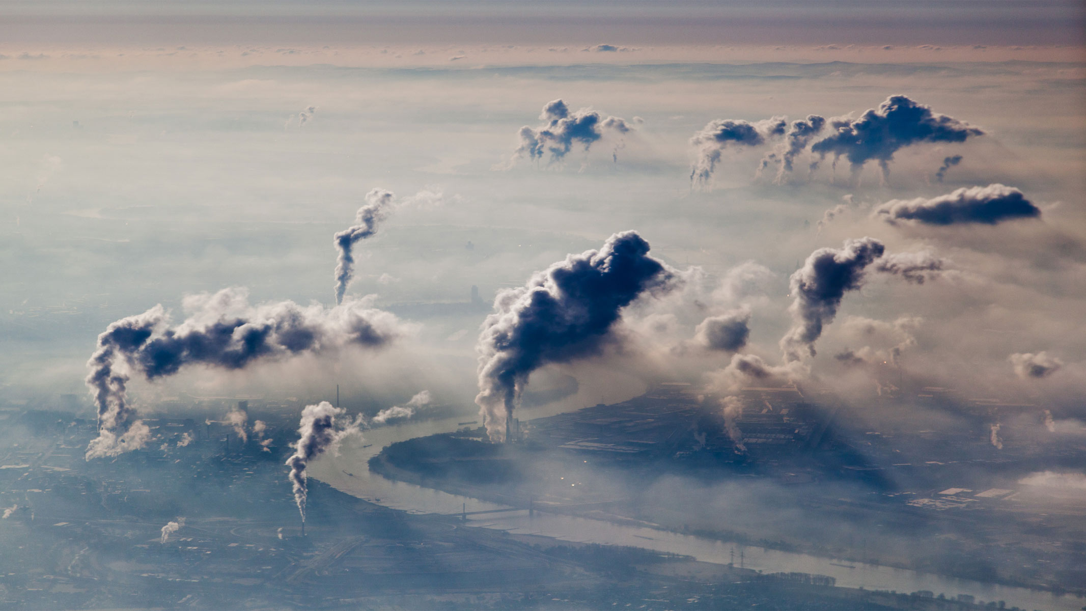 Factories polluting the sky