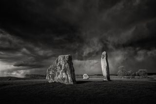 Landscape photo in black and white of standing stones by Jeremy Walker