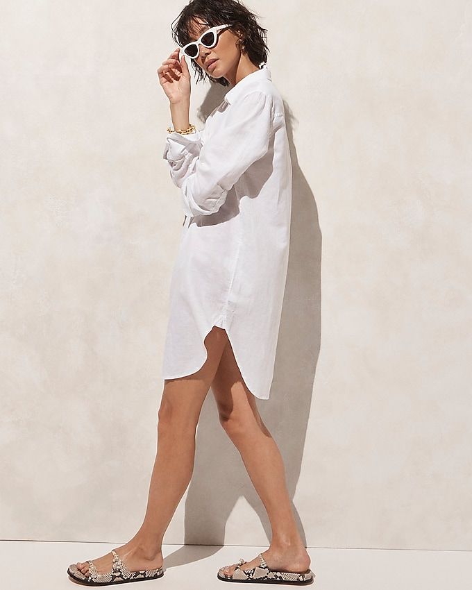 Relaxed-Fit Beach Shirt in Linen-Cotton Blend