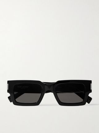 Rectangle-Frame Acetate Sunglasses