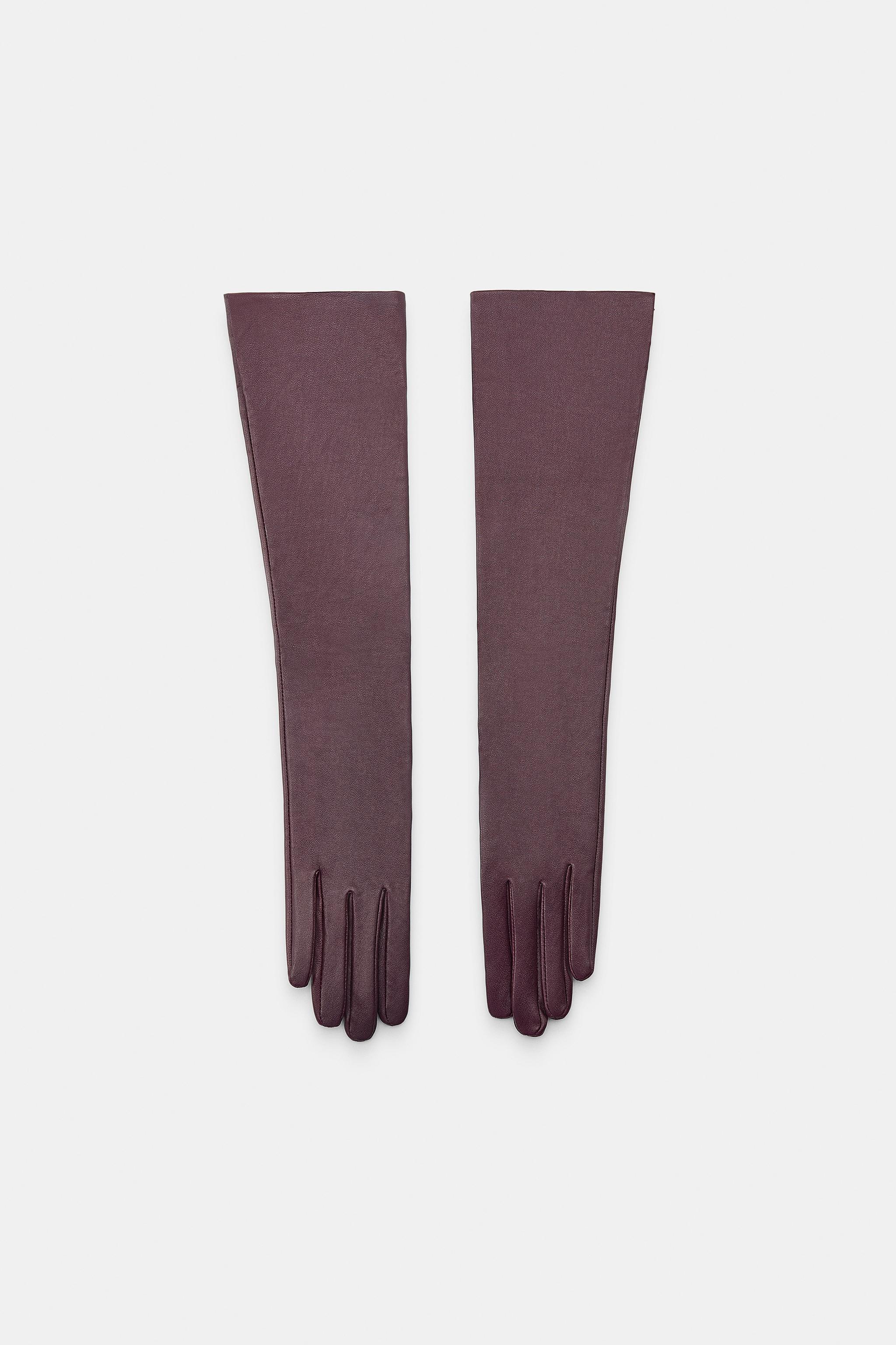 100% Leather Long Gloves