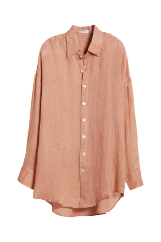 Vitamin A Playa Oversize Linen Cover-Up Shirt (Was $155) 