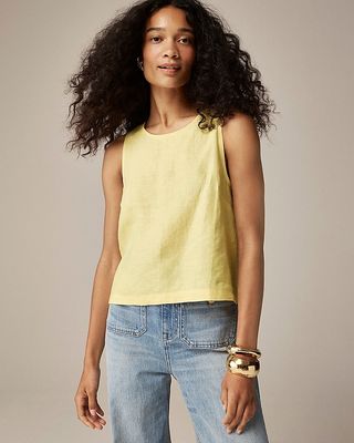 Maxine Button-Back Top in Linen