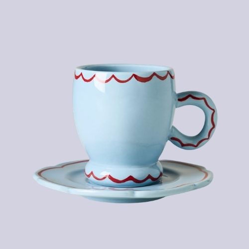 Anthropologie, Damson Madder Stoneware Espresso Cup &amp;amp; Saucer