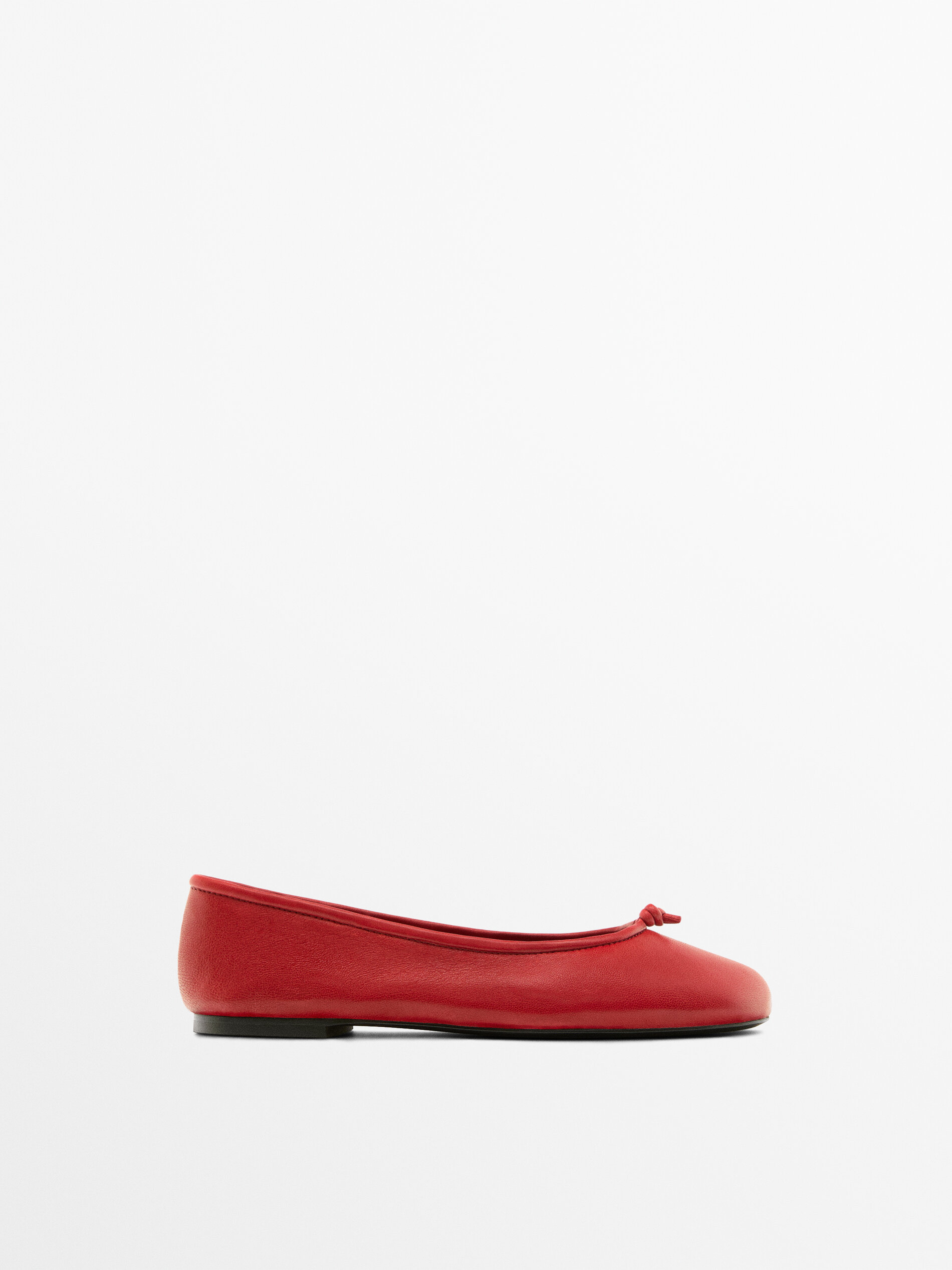 Leather Ballet Flats With Knot