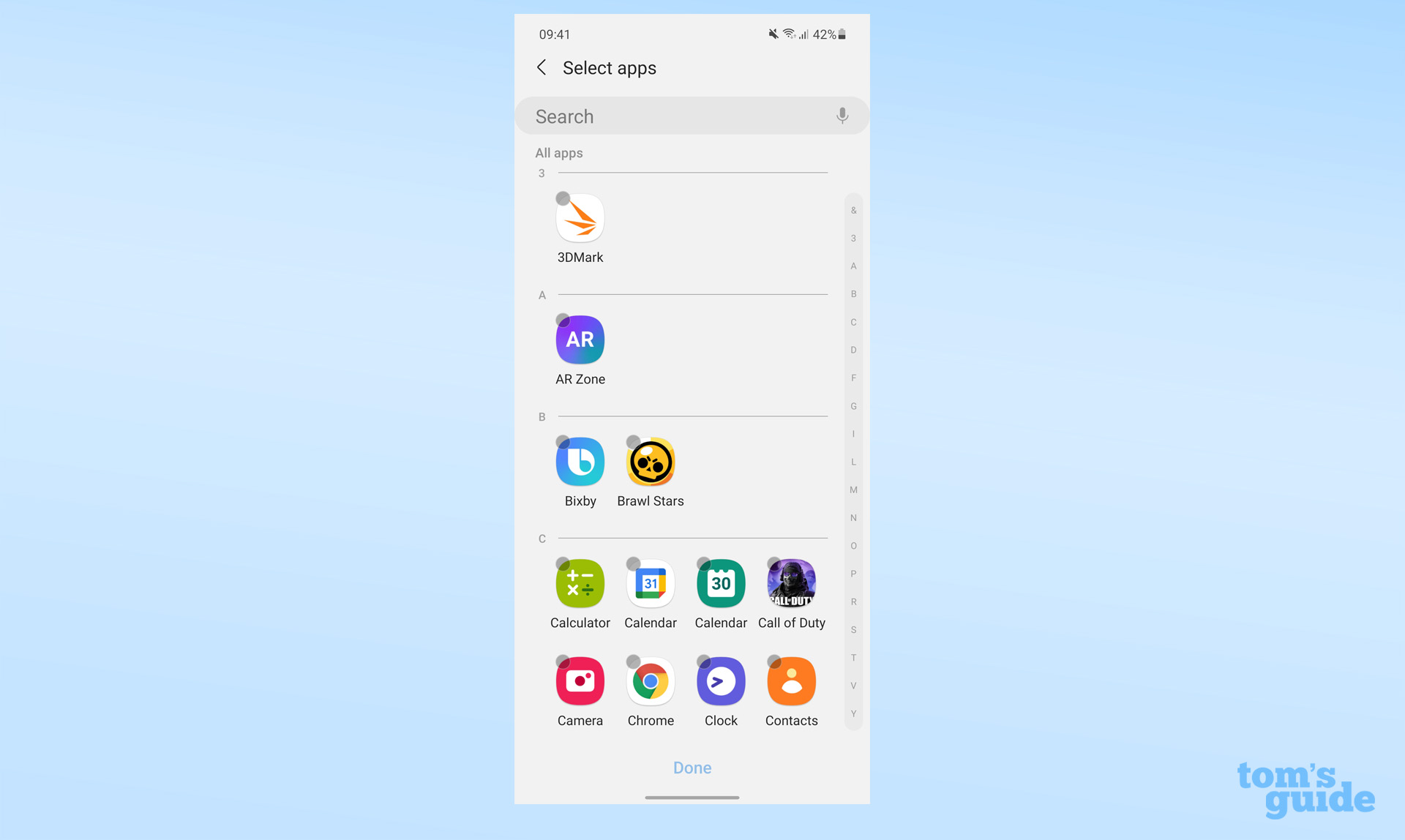 How to hide apps on Android - select Samsung apps