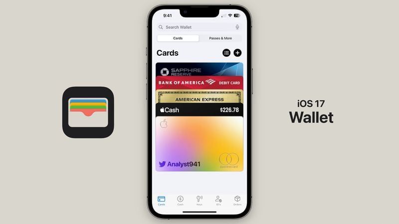 Render of leaked Apple Wallet redesign