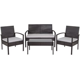 Bandera Outdoor 4 Piece Patio Set against a white background.