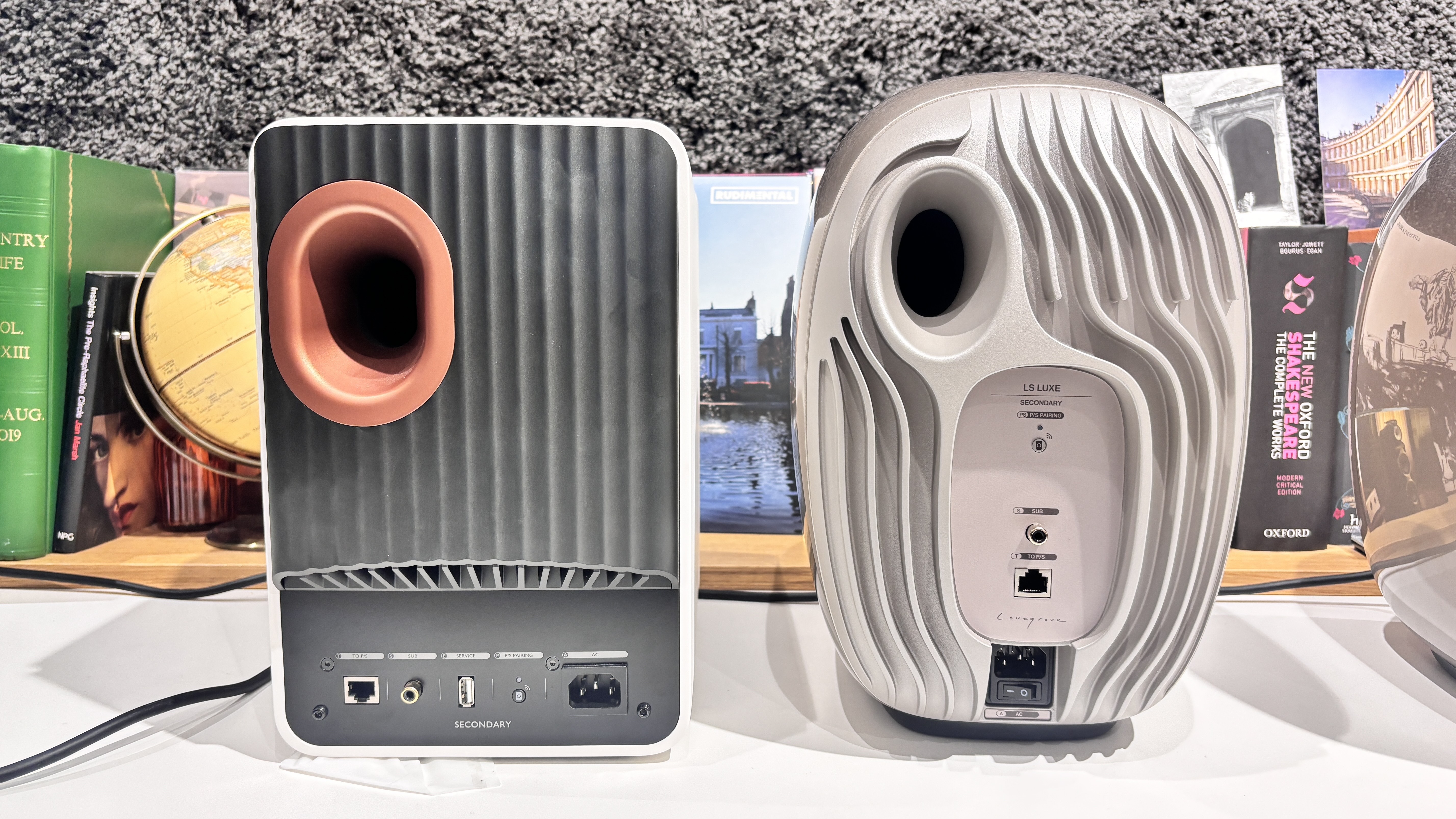 KEF LS50 Wireless II vs KEF LS Luxe wireless speaker system speakers placed side by side