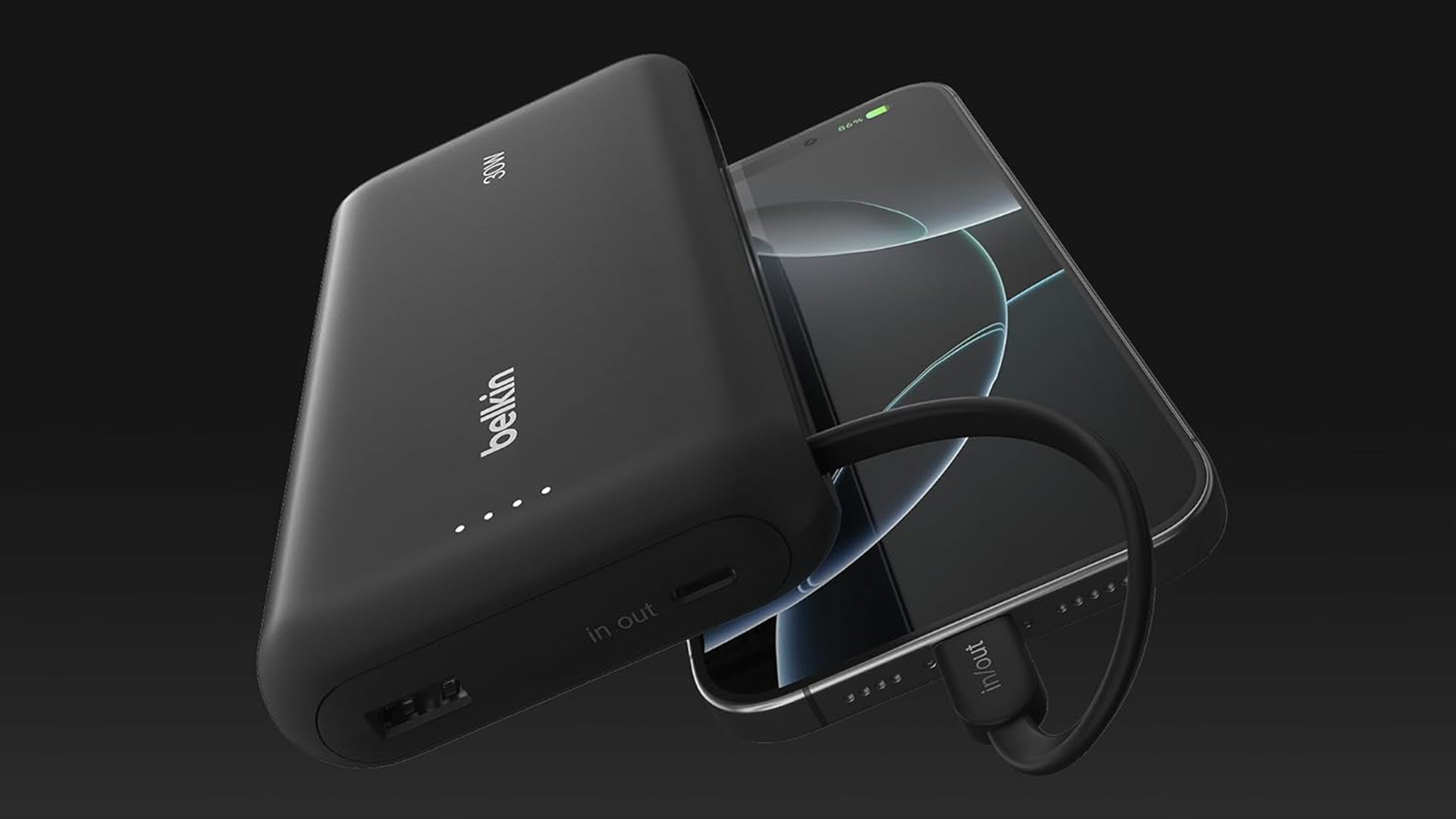 Belkin BoostCharge Power Bank 20K with Integrated Cable