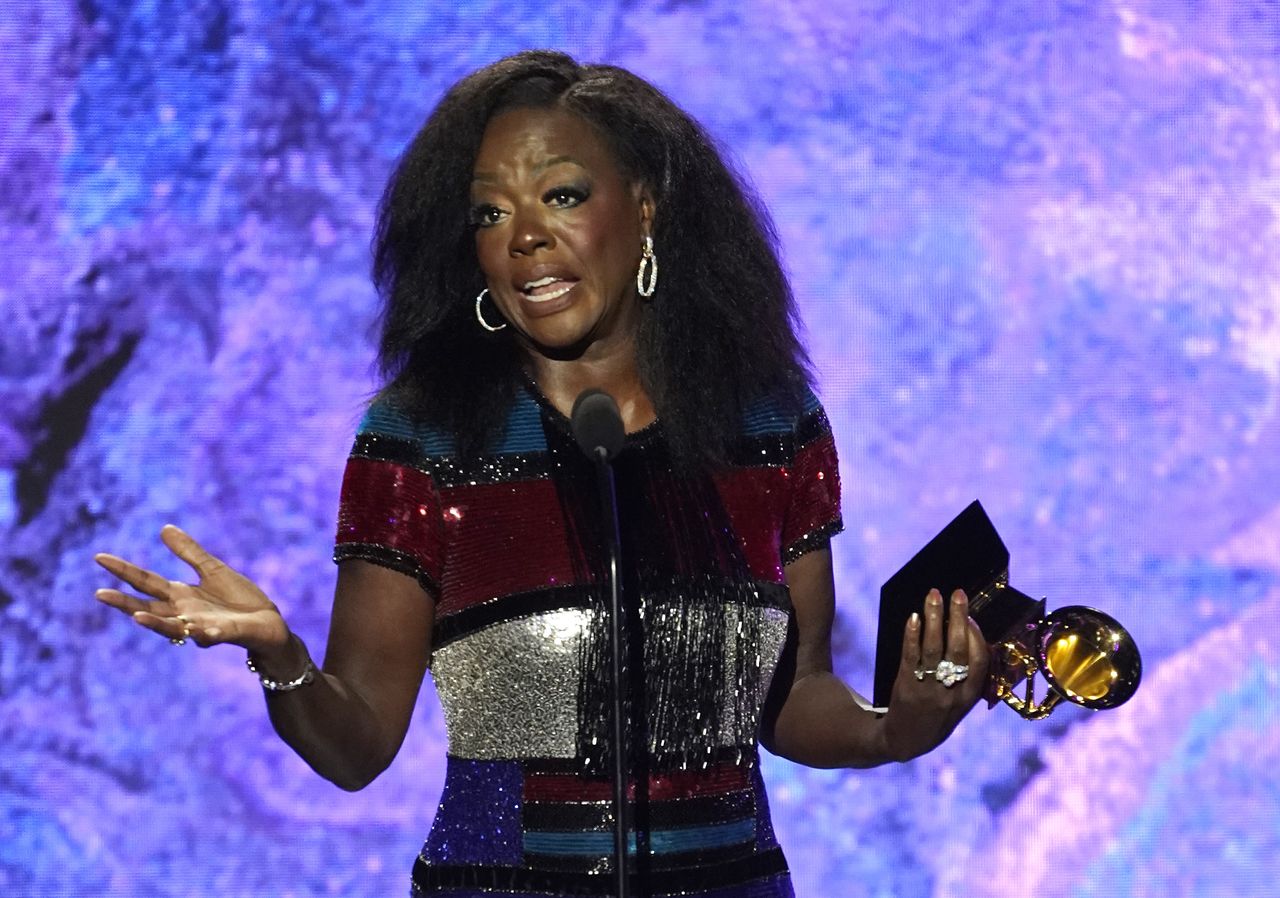 Viola Davis accepts her Grammy Award.