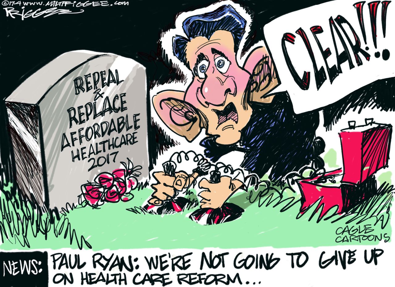 Political Cartoon U.S. Paul Ryan House Republicans health care reform