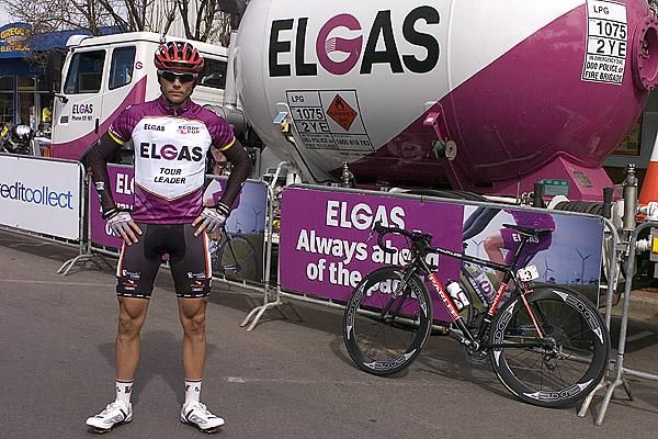 Plenty of gas left in the tank: Tour leader Jonathan Cantwell (Fly V Australia) remains in purple after stage ten of the tour in Ouyen.