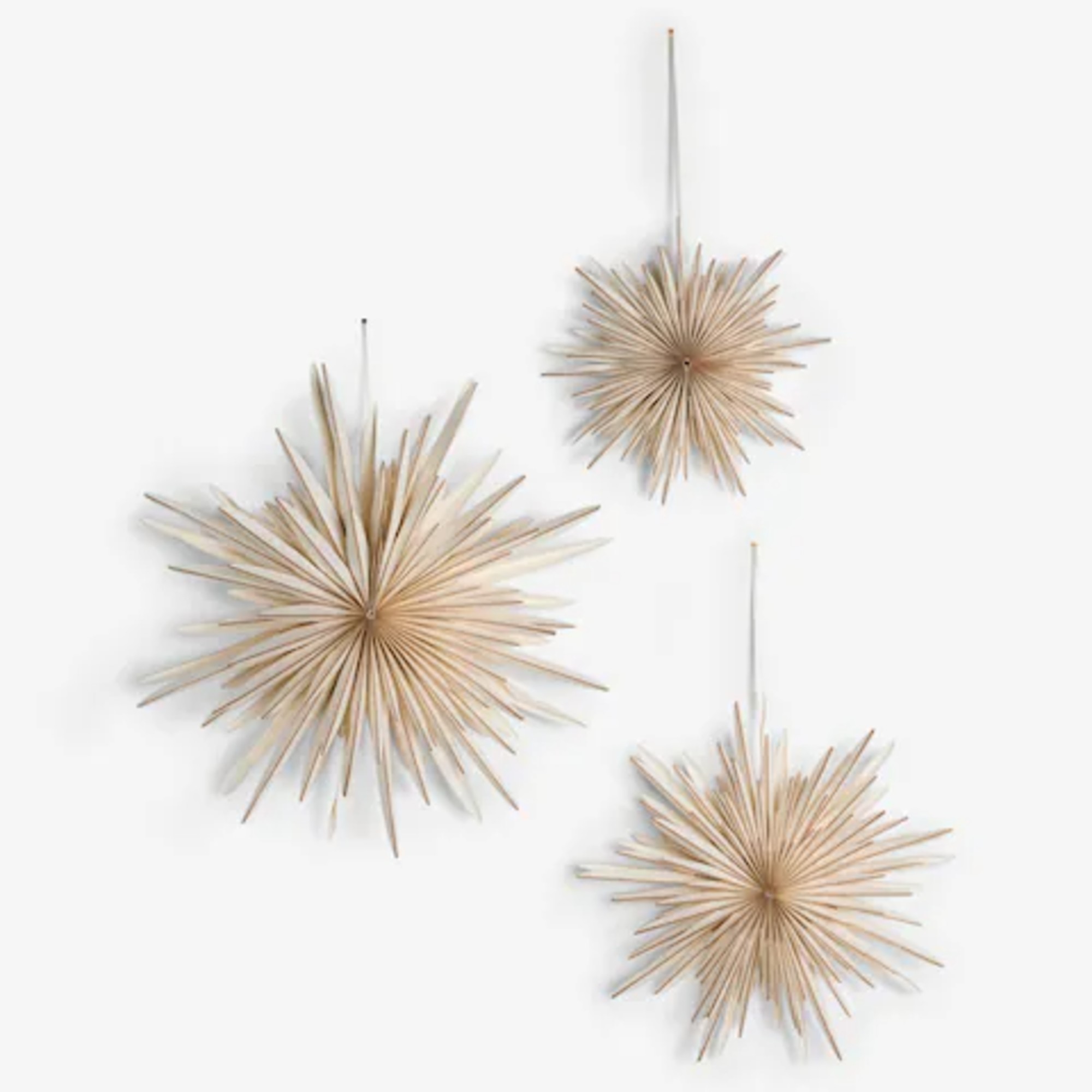 Next Set of 3 White Starburst Paper Hanging Decorations