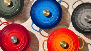 Le Creuset casseroles overhead
