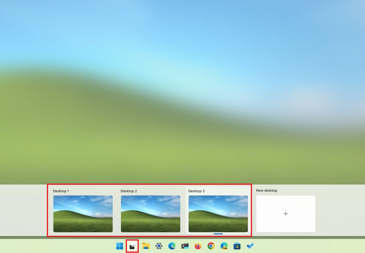 Windows 11 перемещается по рабочим столам
