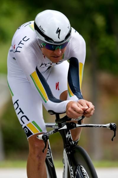 Danny Pate (HTC-Highroad) putting in a good ride.