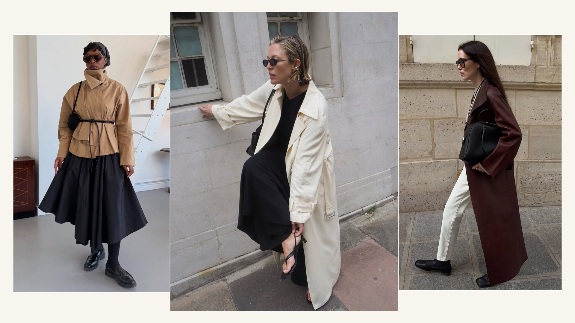 Three different outfits to wear in March