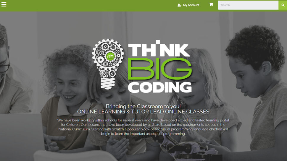 Tangkapan layar situs web untuk Think Big Coding