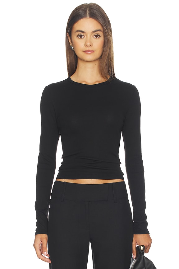 Fine Supima Cotton Long Sleeve Crew