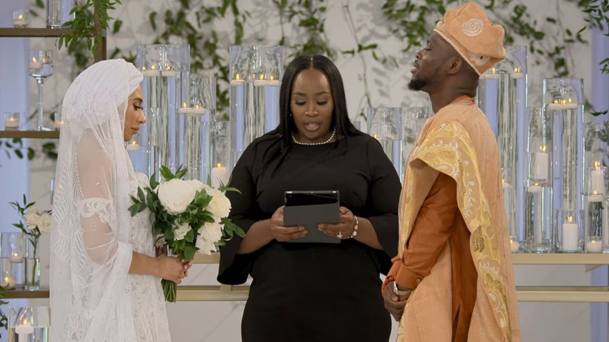 Raven and SK at their wedding ceremony in Love Is Blind season 3