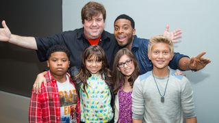 Dan Scheider and "Nickelodeon's Game Shakers" cast