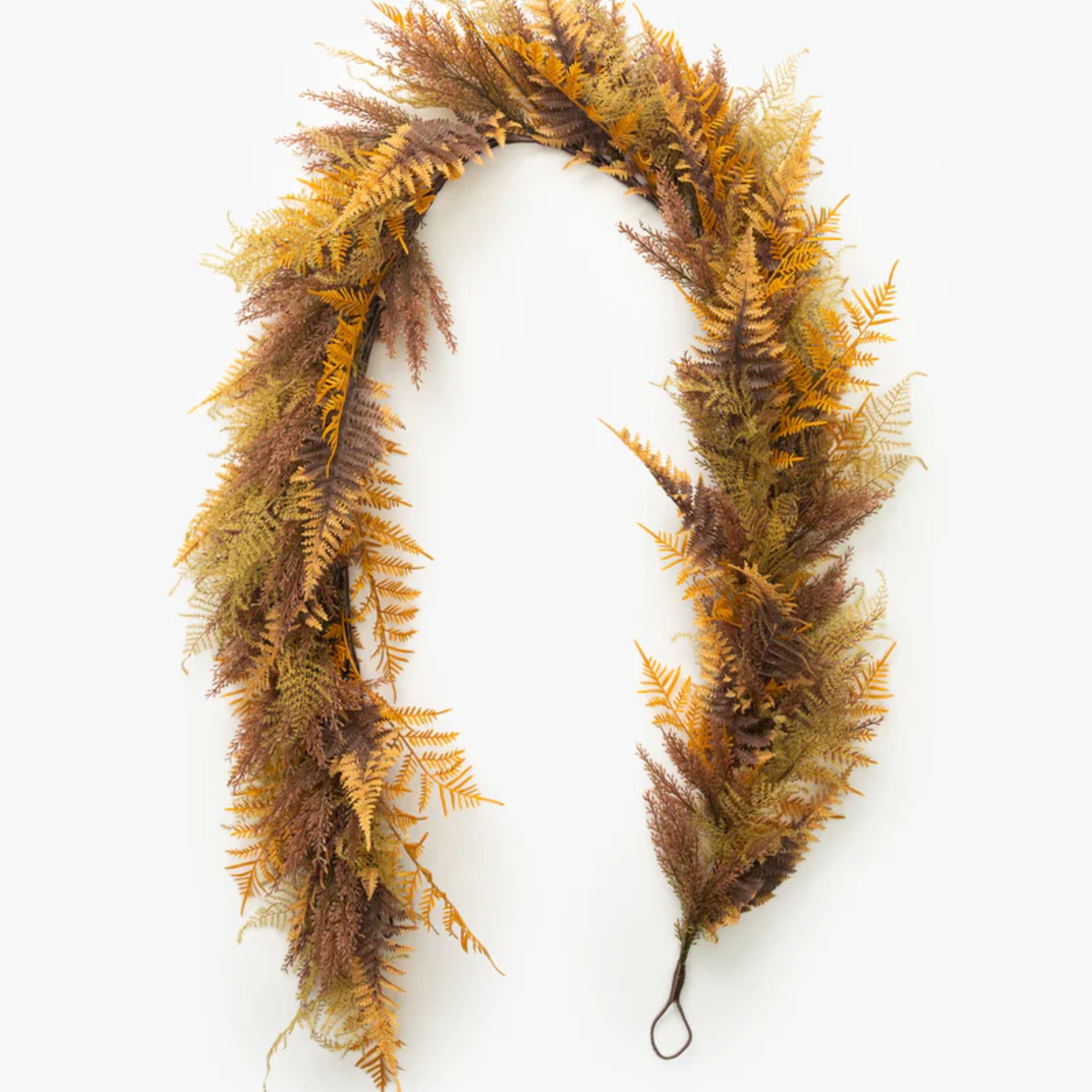 Faux fern garland in yellow tones