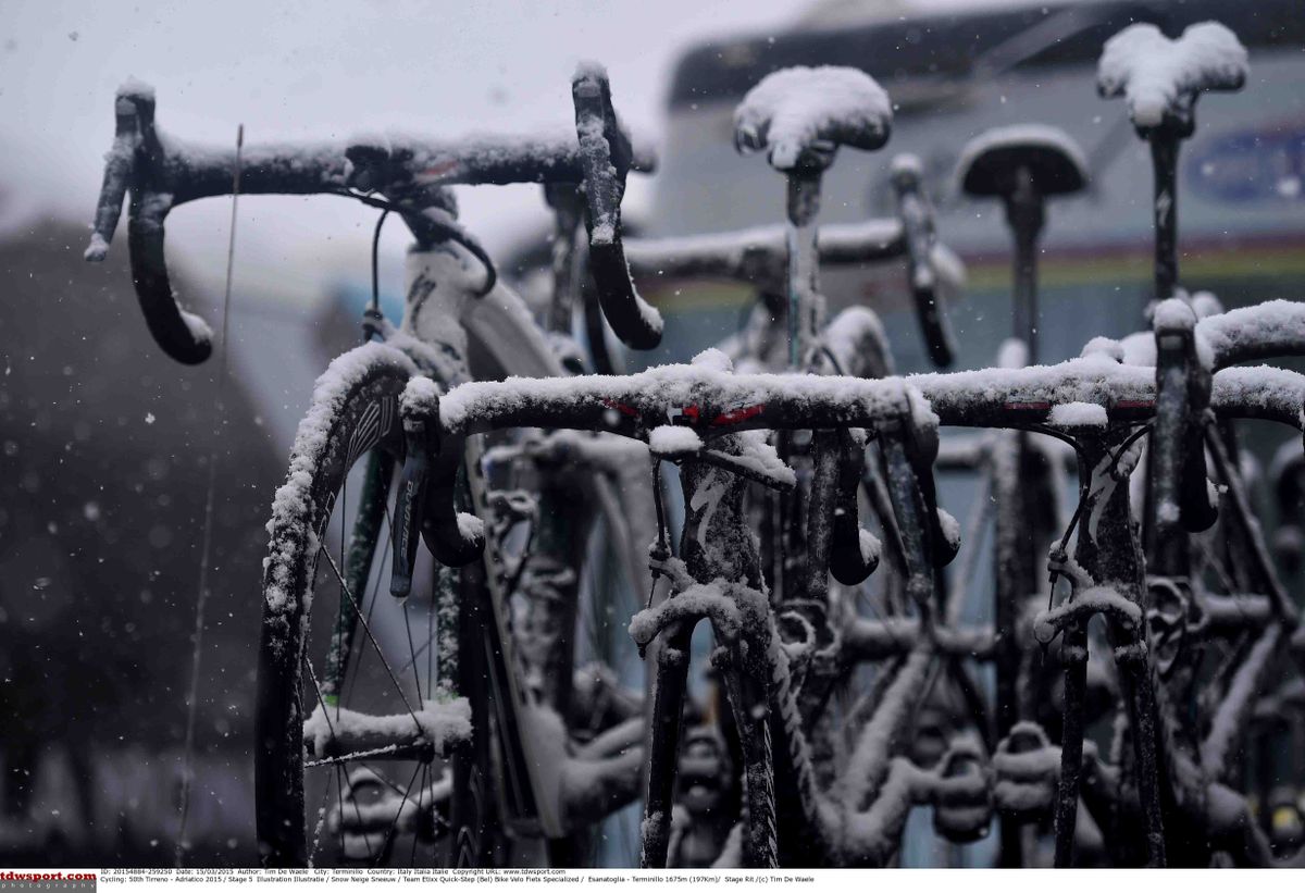 There was plenty of snow at the finish line