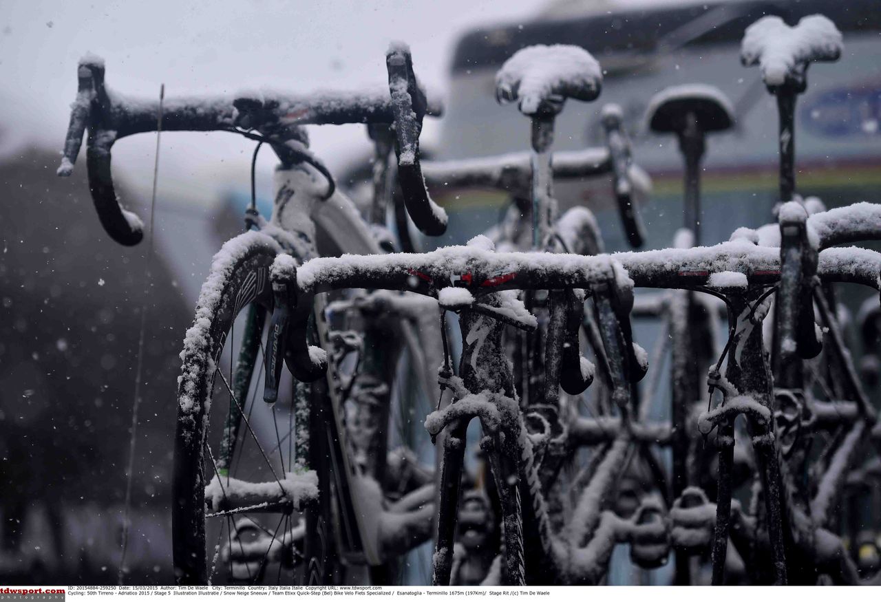 There was plenty of snow at the finish line