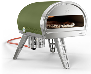 green pizza oven