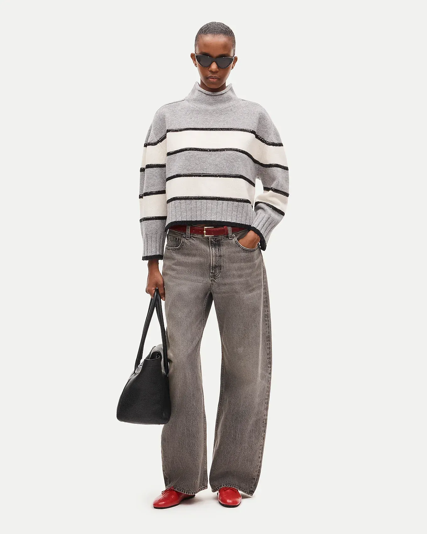 Model wearing a chic J.Crew outfit.