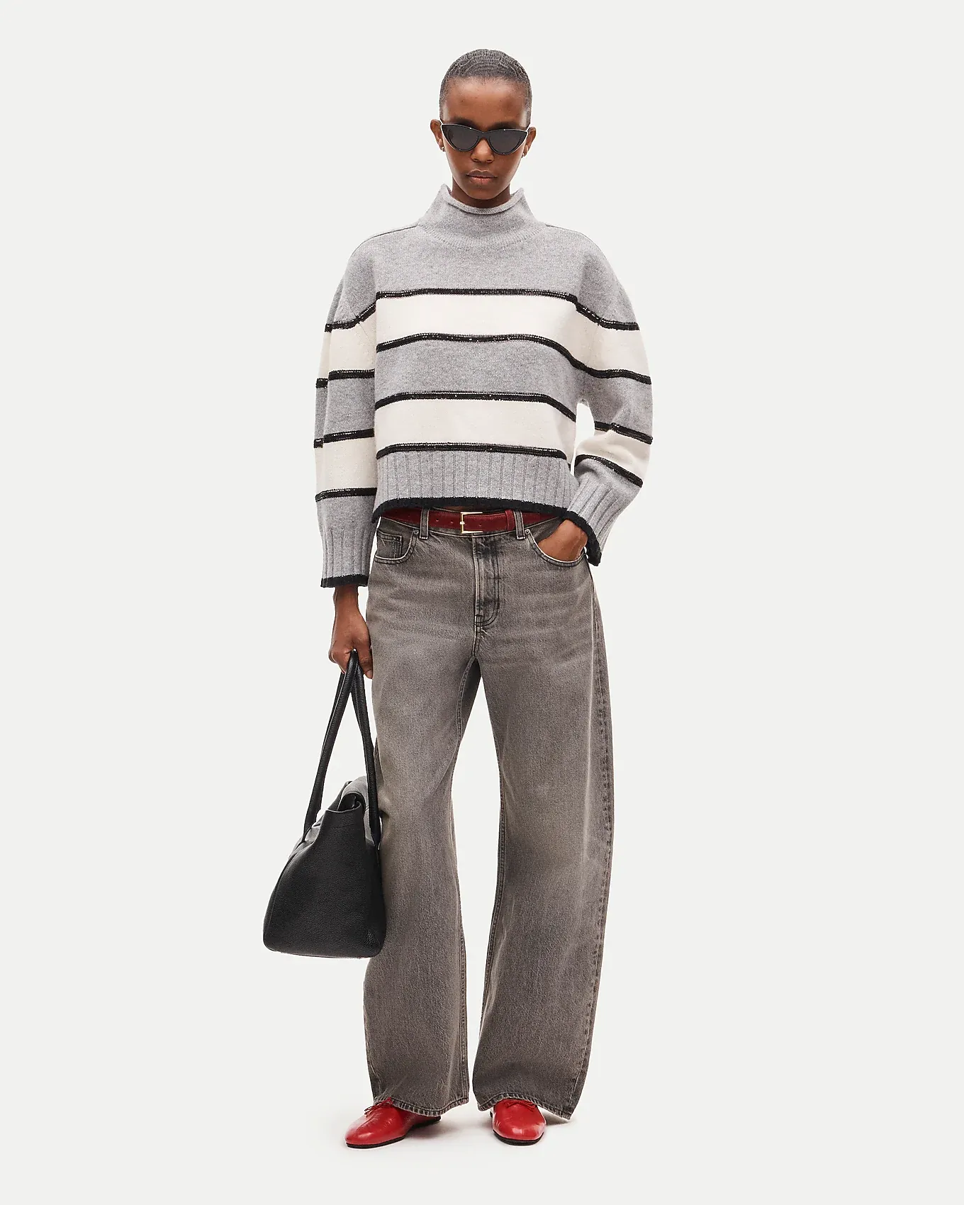 Model wearing a chic J.Crew outfit.