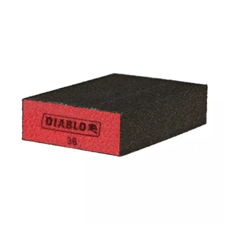 A black and red sanding block