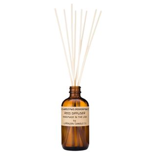 Christmas Peppermint Reed Diffuser in an amber bottle