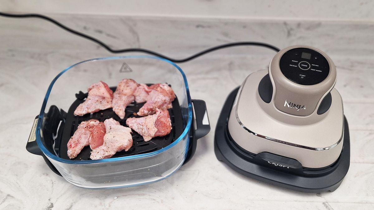 Ninja Crispi air fryer being tested in the Tom's Guide test kitchen