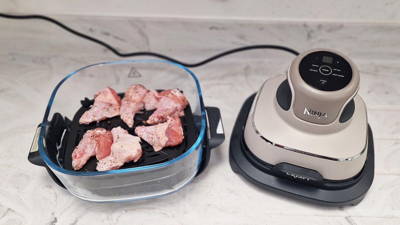 Ninja Crispi air fryer being tested in the Tom's Guide test kitchen