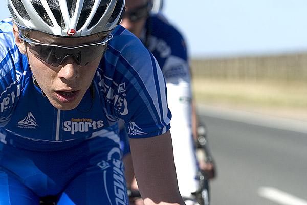 Sam Spokes (NSWIS) from Tamworth in New South Wales got himself into the break and worked hard to keep the group clear of the peloton.