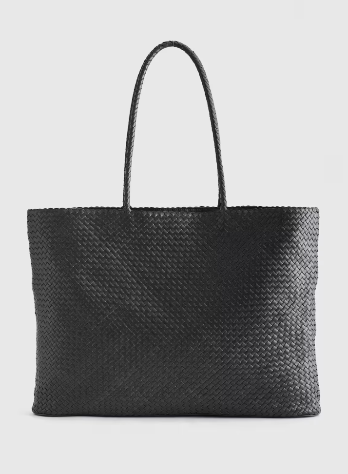Quince, Italian Leather Handwoven Tote