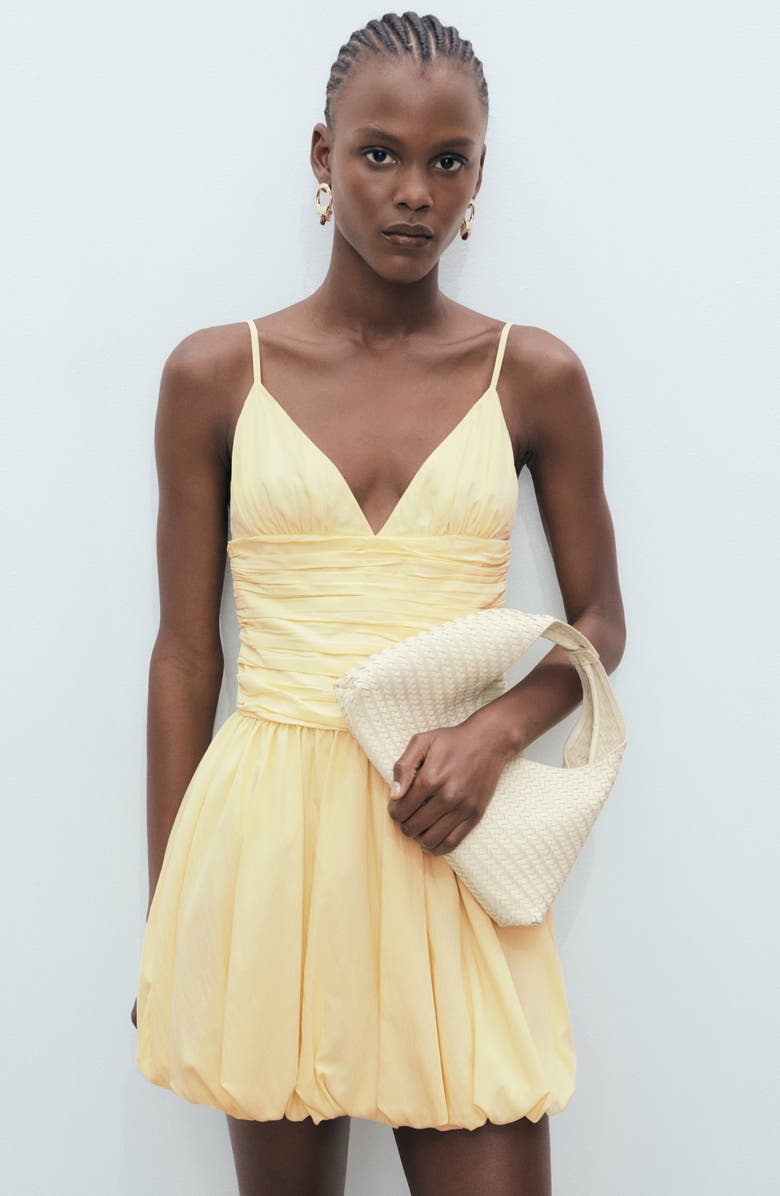 Ruched Bubble Hem Minidress