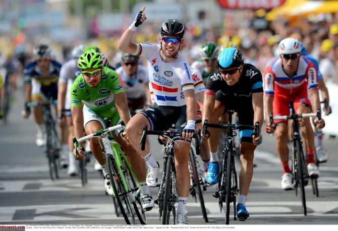 Mark Cavendish wins his first Tour stage for Omega Pharma-Quick Step