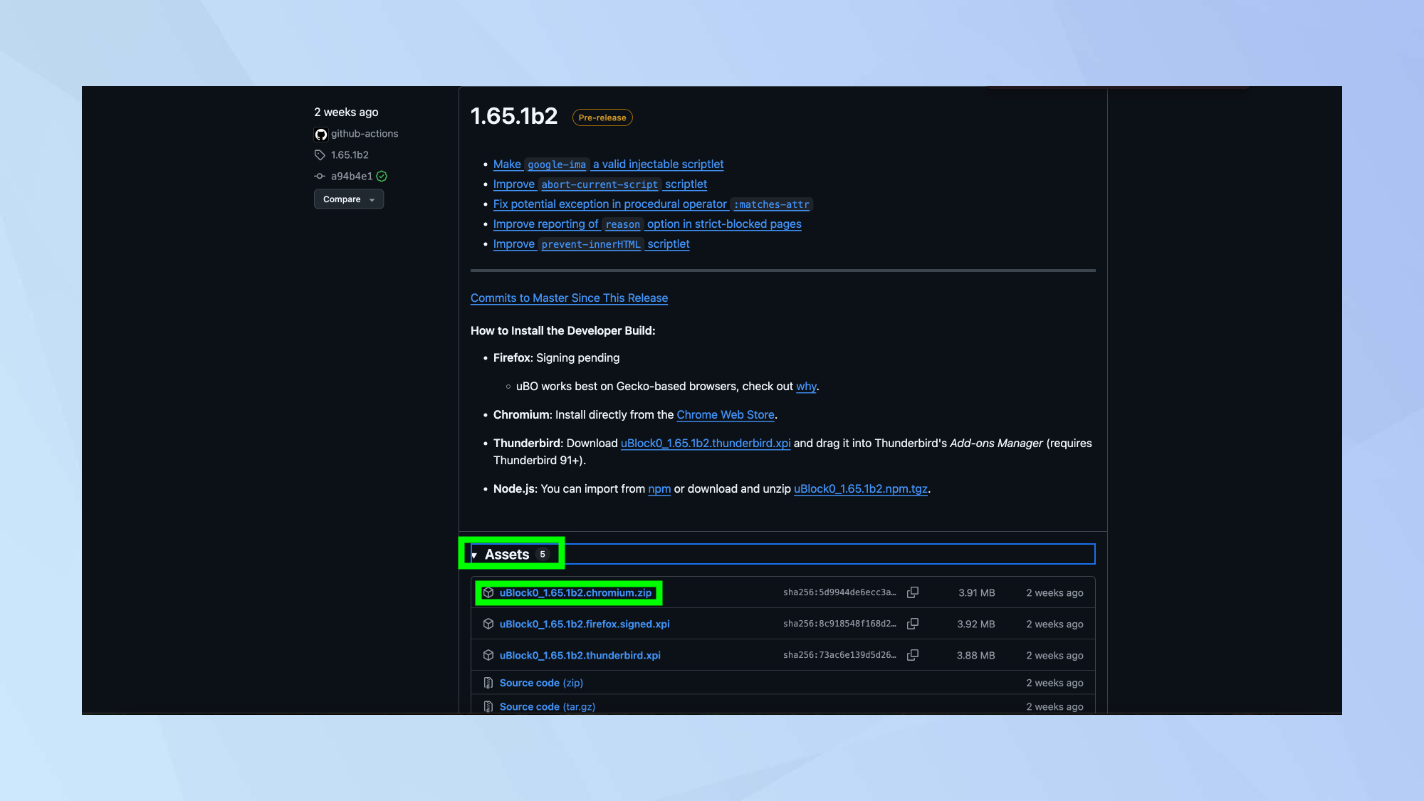 Github assets