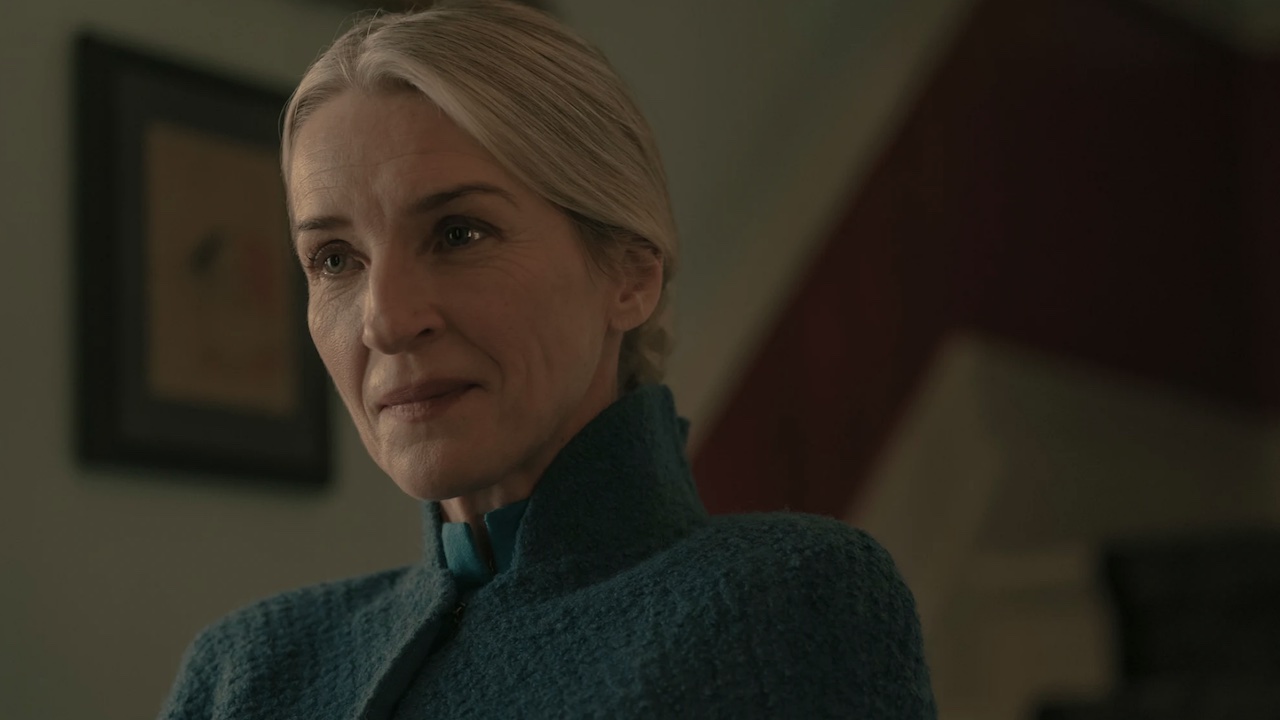 Noami in a cloak in The Handmaid's Tale