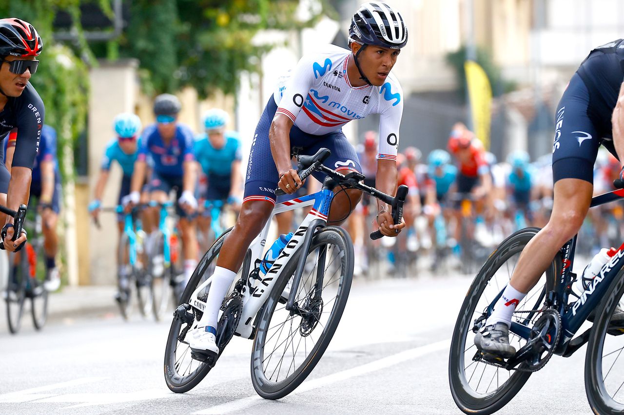Giro della Toscana 2021 6th Edition Pontedera Pontedera 1915 km 15092021 Abner Gonzalez Rivera PUR Movistar Team photo Luca BettiniBettiniPhoto2021