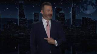 Jimmy Kimmel delivering his monologue on Jimmy Kimmel Live!