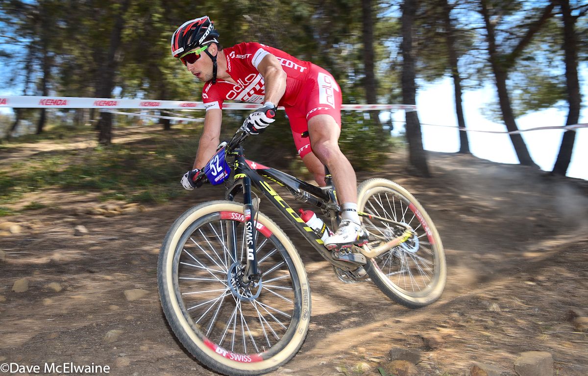 Nino Schurter (Scott-Odlo MTB Team) on his way to victory at Bonelli Park in California earlier this season