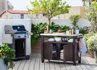 garden storage ideas: Barbecue accessories trolley