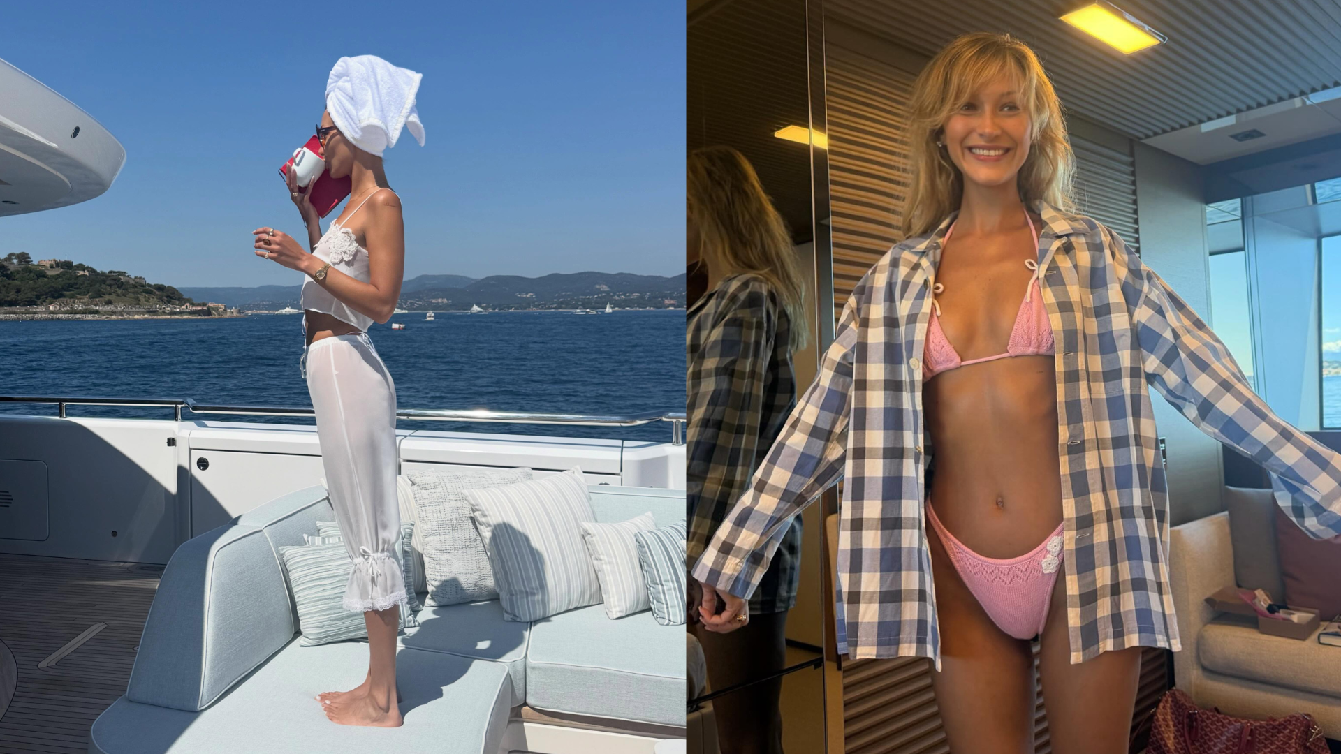 Bella Hadid on European summer vacation in summer 2026.